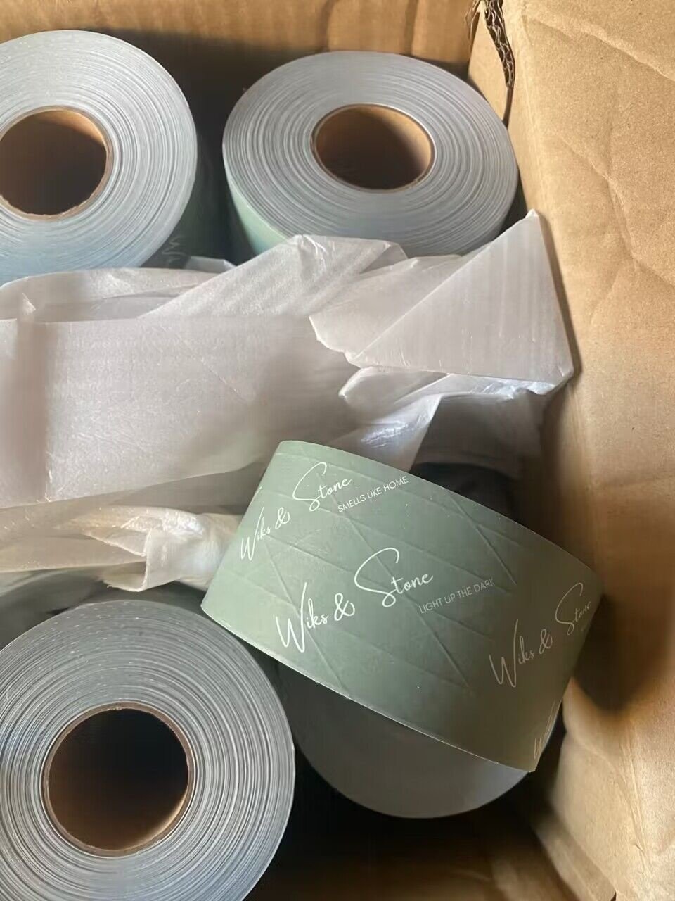 Customized Biodegradable Fiber Reinforced Packing Tape Roll Adhesive paper Logo Tape Printed Cardboard Tape