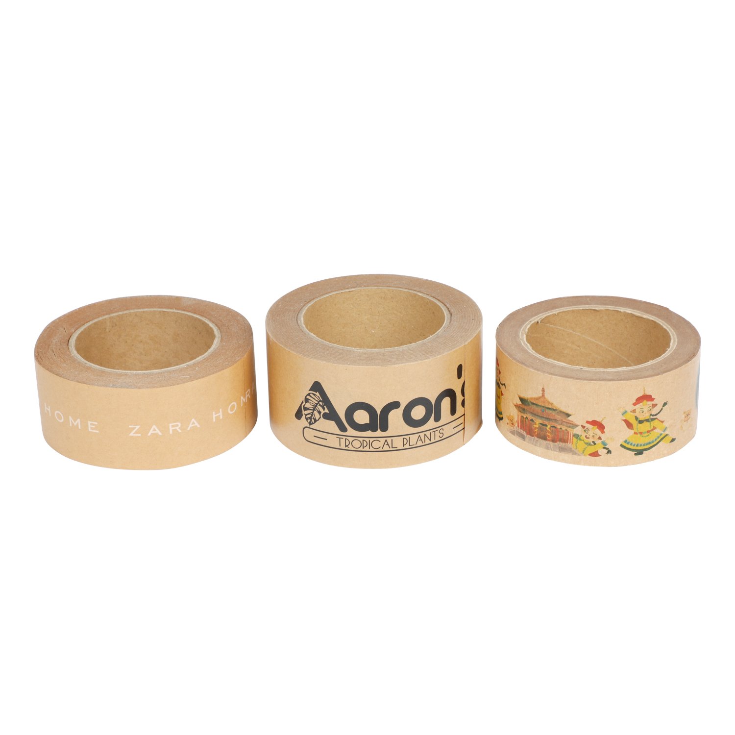 Customized Biodegradable Fiber Reinforced Packing Tape Roll Adhesive paper Logo Tape Printed Cardboard Tape