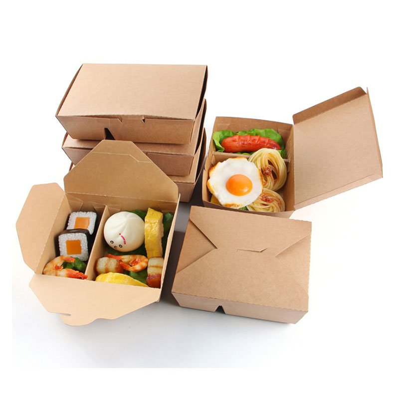Disposable take out fast food paper container box, takeaway chicken wing box, custom french fries fast food packaging burger box