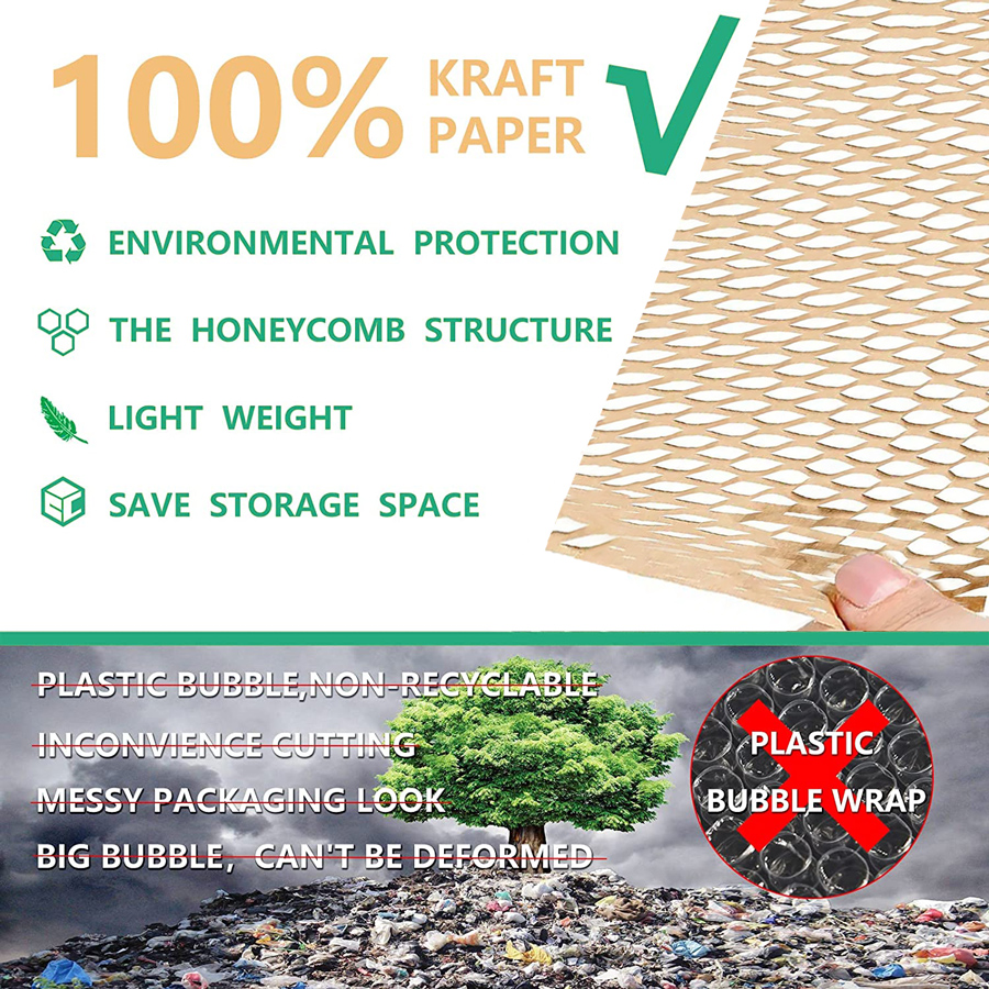 Pink Colors Wholesale Factories Customized Size Cushion Packaging Roll Paper Honeycomb Paper