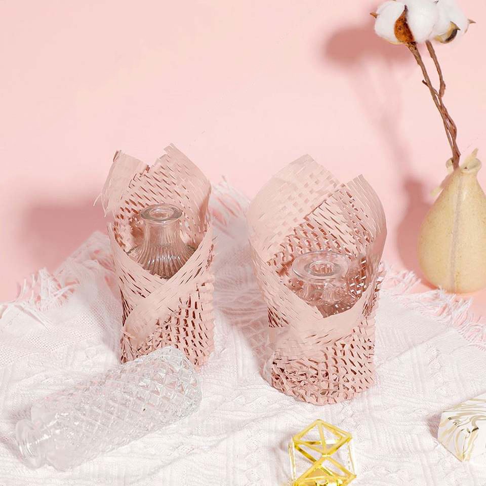Pink Colors Wholesale Factories Customized Size Cushion Packaging Roll Paper Honeycomb Paper