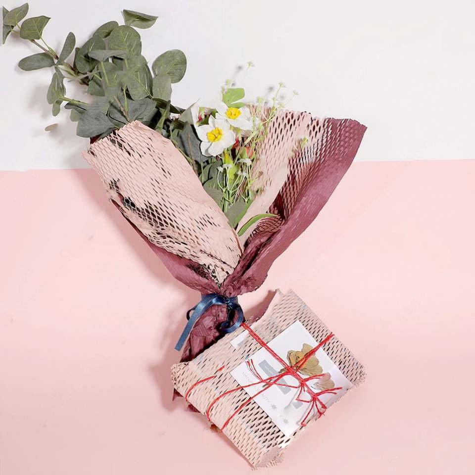 Pink Colors Wholesale Factories Customized Size Cushion Packaging Roll Paper Honeycomb Paper