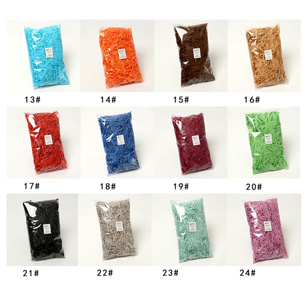 20g 50g 100g Raffia Colorful Shredded Crinkle Shred Paper for DIY Wedding Marriage Gift Box Filling Material