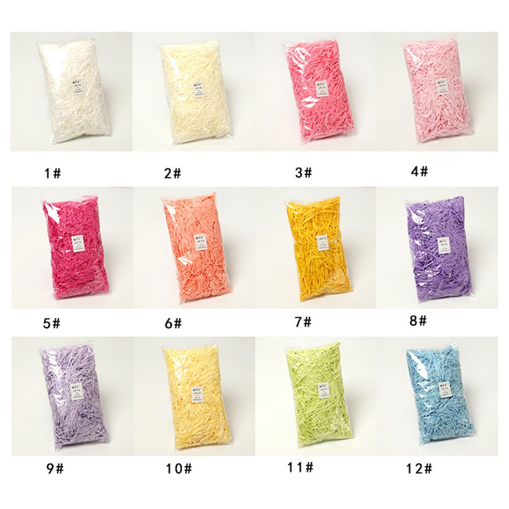 20g 50g 100g Raffia Colorful Shredded Crinkle Shred Paper for DIY Wedding Marriage Gift Box Filling Material