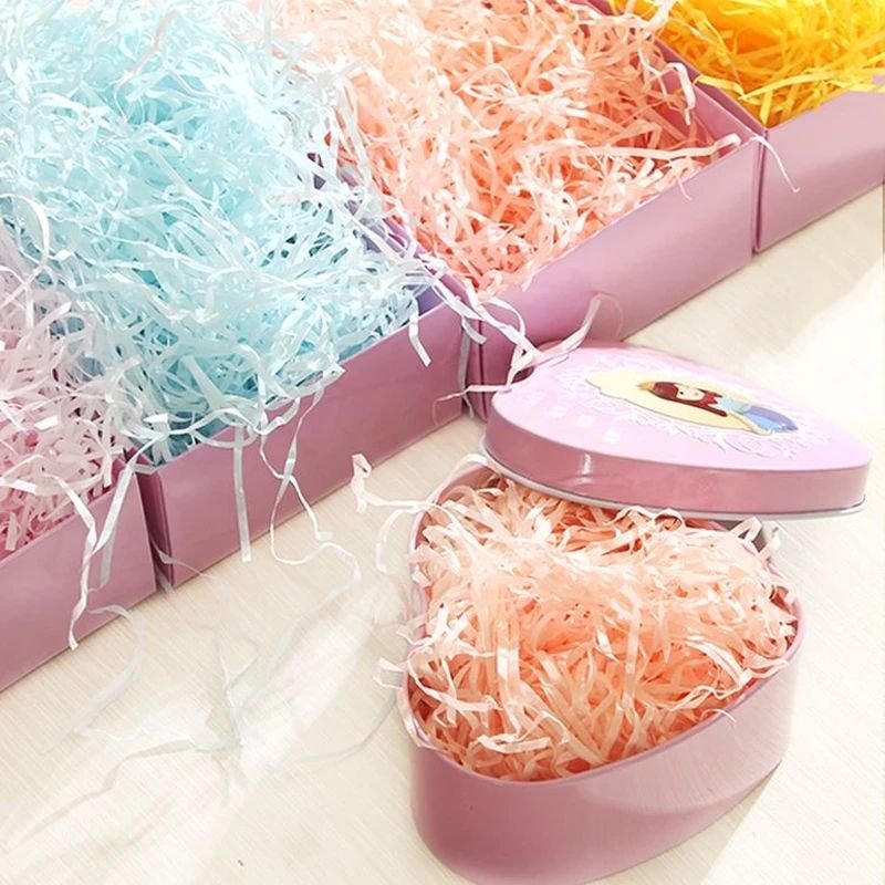 20g 50g 100g Raffia Colorful Shredded Crinkle Shred Paper for DIY Wedding Marriage Gift Box Filling Material