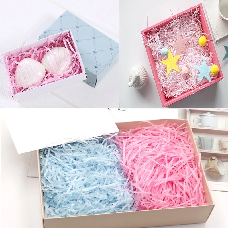 20g 50g 100g Raffia Colorful Shredded Crinkle Shred Paper for DIY Wedding Marriage Gift Box Filling Material