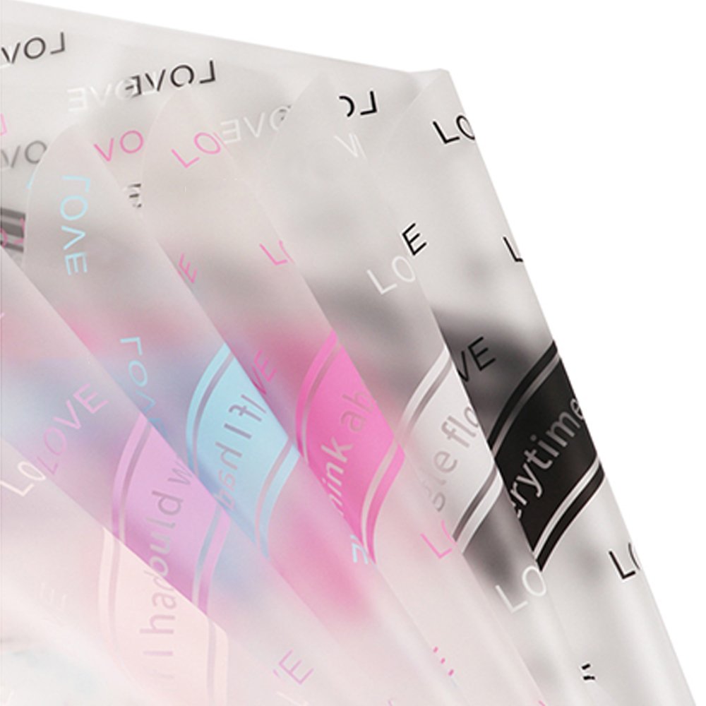 Gift Packaging Paper Fresh Flower Wrapping Paper Florist Supplies Bouquet Wrapping Paper With Love Elements Waterproof