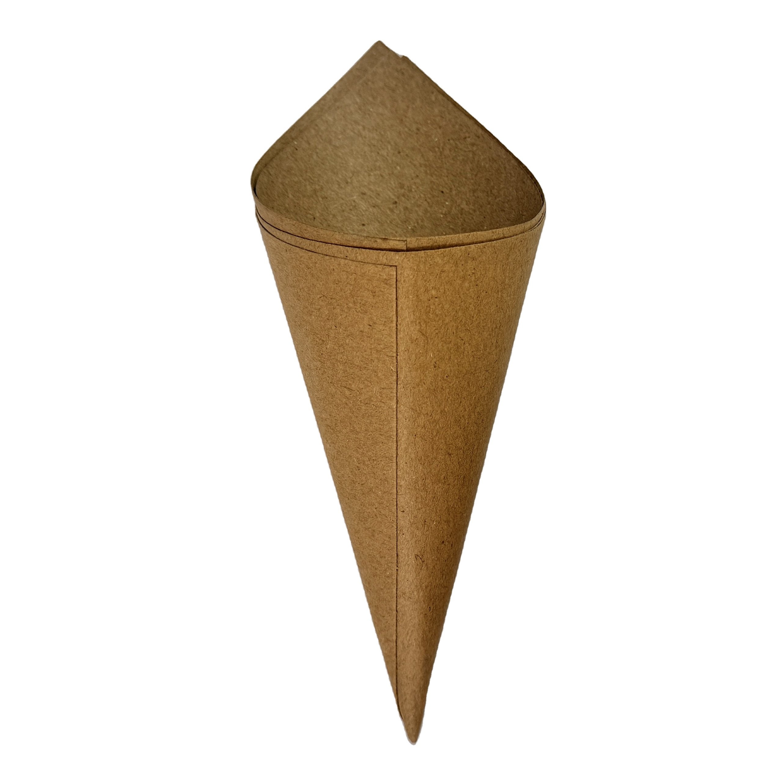Eco-friendly Custom Printed Disposable Food Grade Kraft Ice Cream Melt Packaging Holder Egg Bubble Waffle Food Paper Cone