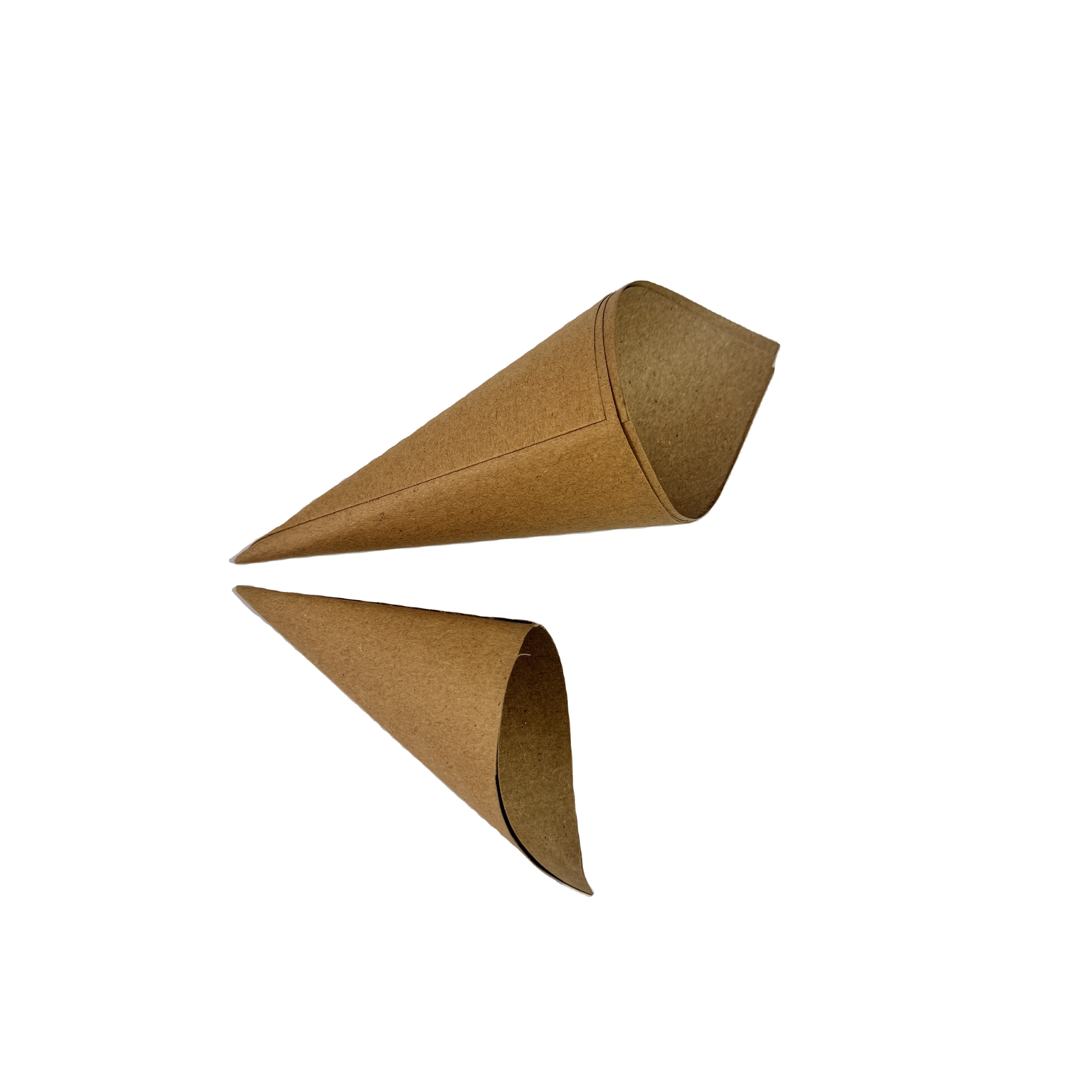 Eco-friendly Custom Printed Disposable Food Grade Kraft Ice Cream Melt Packaging Holder Egg Bubble Waffle Food Paper Cone