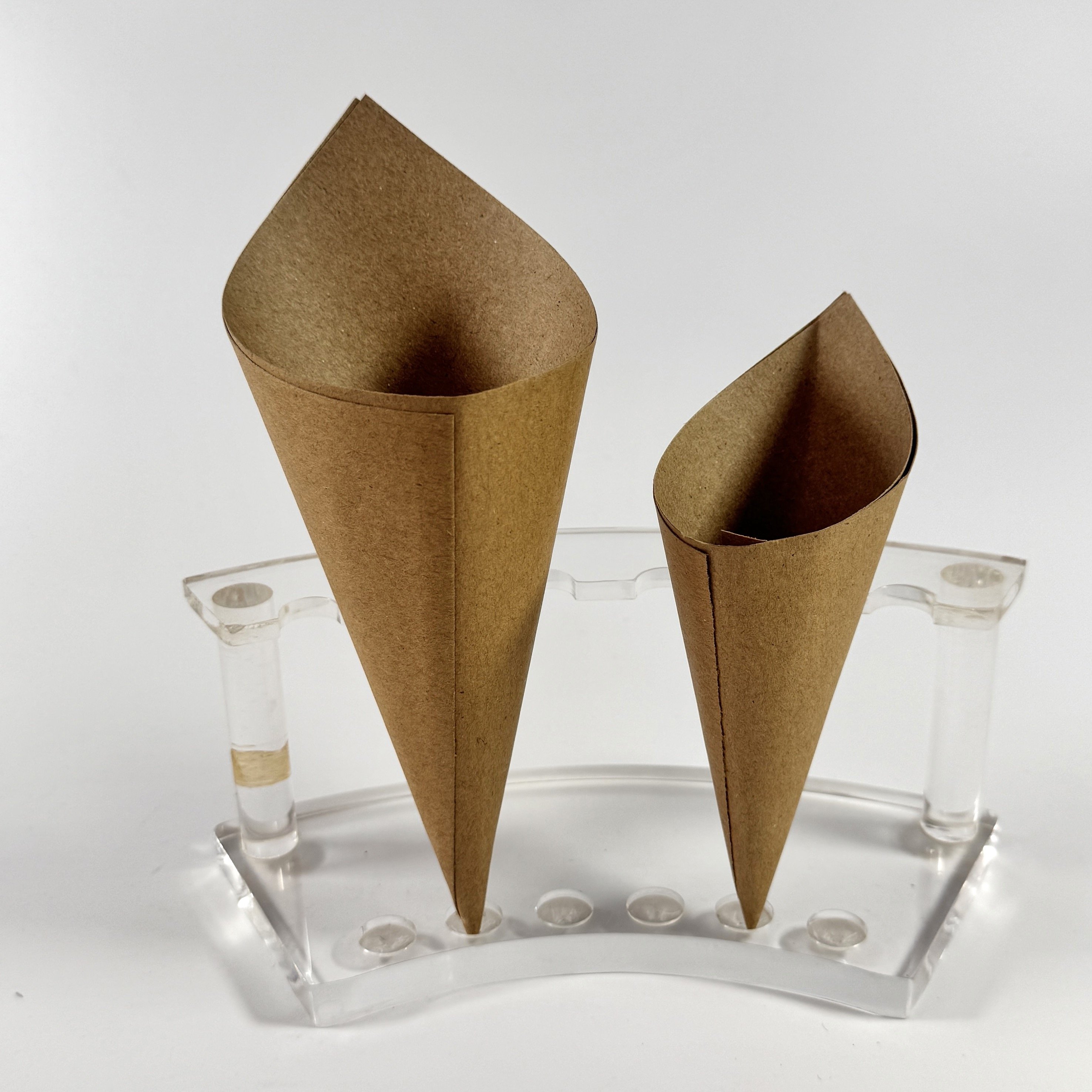 Eco-friendly Custom Printed Disposable Food Grade Kraft Ice Cream Melt Packaging Holder Egg Bubble Waffle Food Paper Cone
