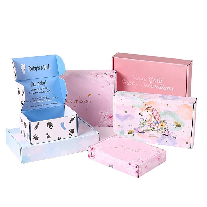 Custom Logo Luxury High Quality Kraft Purple Mailing Box Corrugated Paper Shipping Box For Clothing Packaging