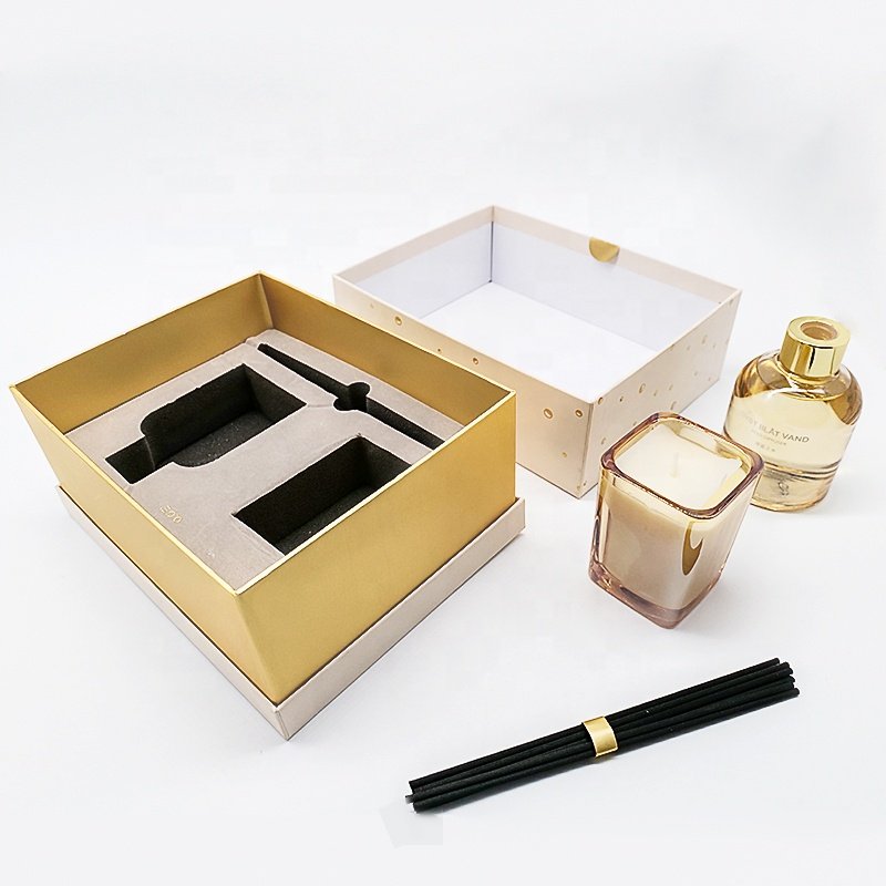 Wholesale Lid and Base Corrugated gift box Custom ECO Friendly Luxury perfume candle packaging box