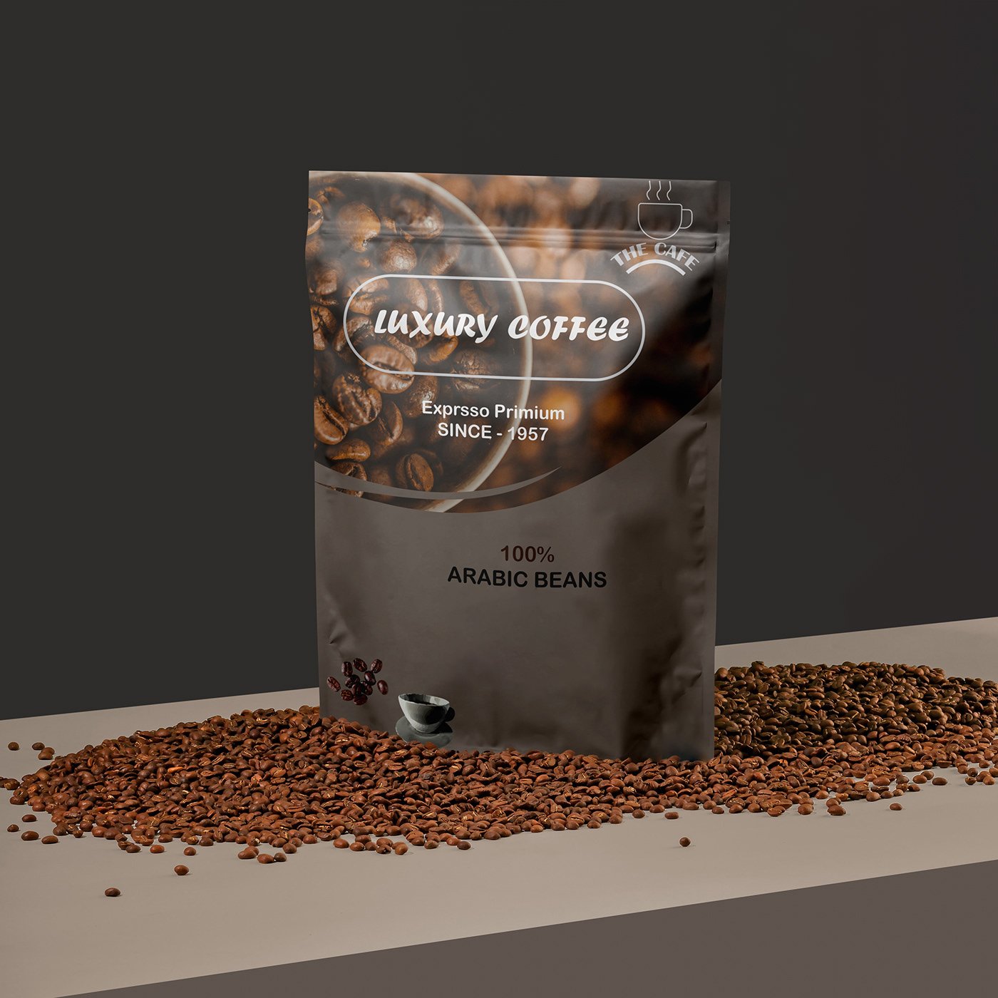Custom Logo Printed Cafe Tea Packaging Bag Plastic Zipper Stand Up Pouch Aluminum Foil Coffee Bean Bags