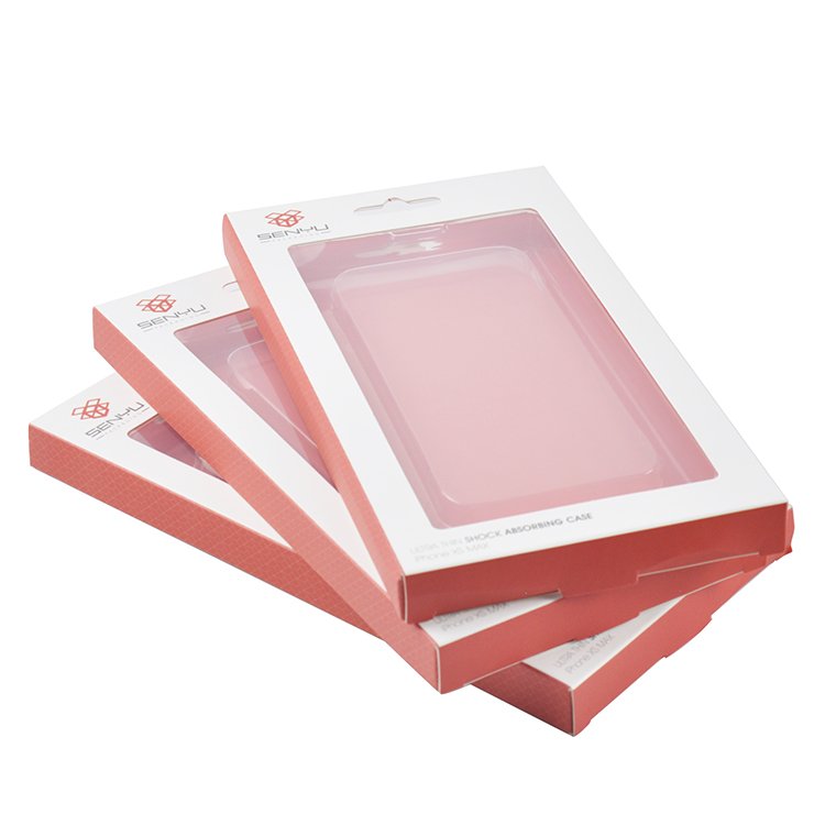 custom design phone cable charger packaging paper box with clear window