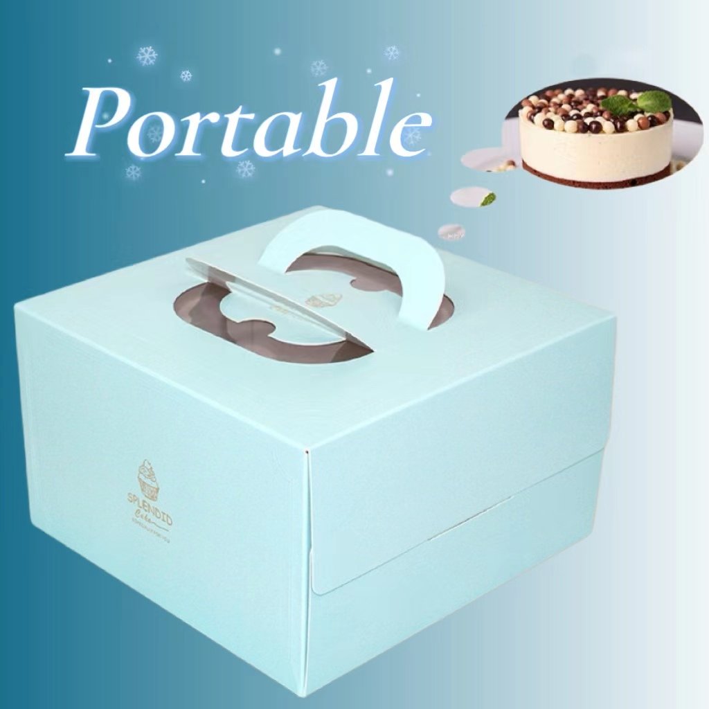 Custom Shaped Window Cake Boxes Baking Food Packaging Packing Box White Cardboard Transparent Square Pastry Desserts Pastry Box