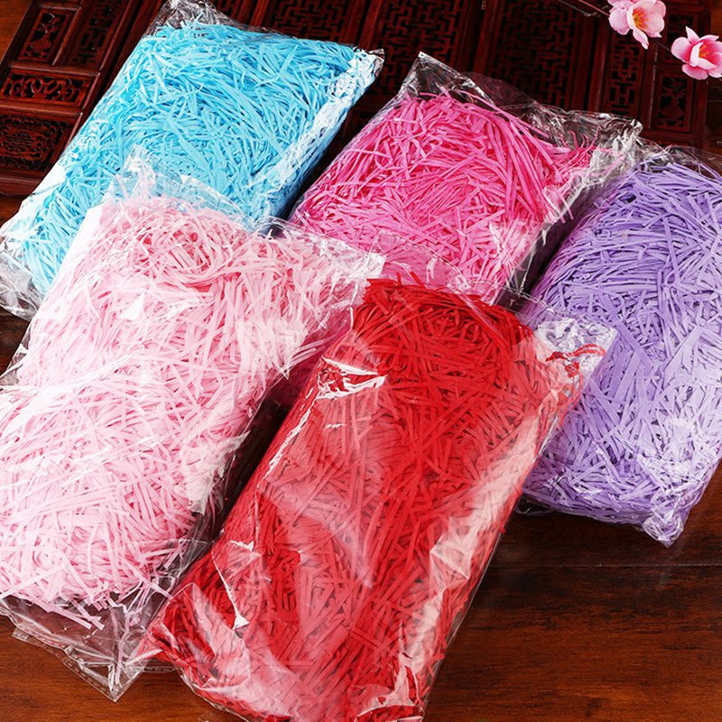 Recycled Bulk Decorative Gift Box Black Brown Crinkle Tissue Packing raffia Shredded Paper Multicolor Paper Shred Filler