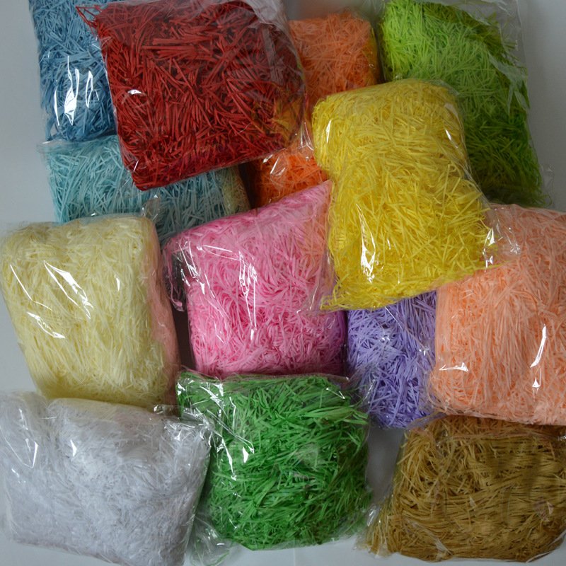 Recycled Bulk Decorative Gift Box Black Brown Crinkle Tissue Packing raffia Shredded Paper Multicolor Paper Shred Filler