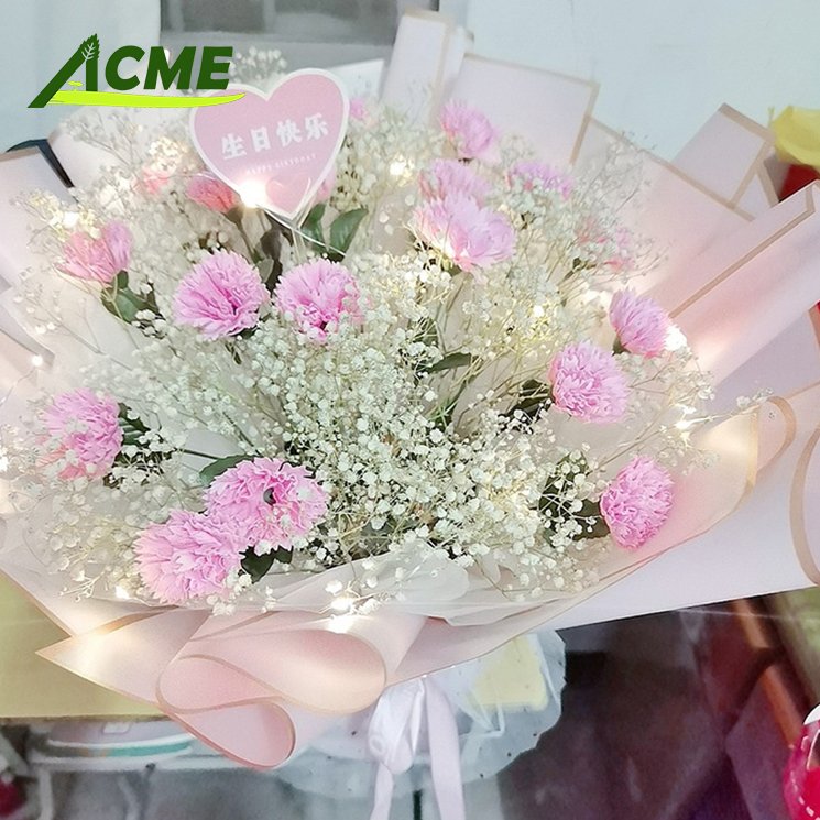 Wholesale custom stock 56cm gold frame jelly-like translucent Valentine's Day flower gift wrapping paper for packaging