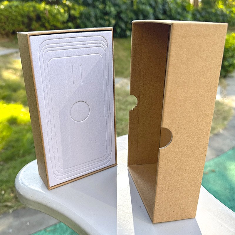 kraft brown paper mobile phone box cellphone packaging paper lid and bottom empty mobile phone box for Samsung