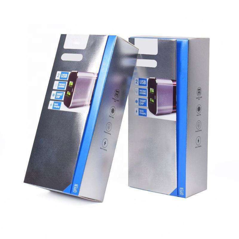 China Wholesale Custom Logo USB Adaptive Travel Charge Color Boxes Flip Top Paper Packaging Box