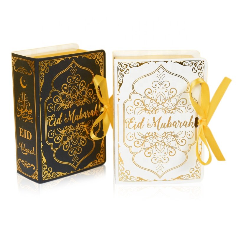 New Book Shape Eid Mubarak Chocolate Candy Boxes Ramadan Decor Gift Packaging Box 2024 Islamic Muslim Festival Party Supplies