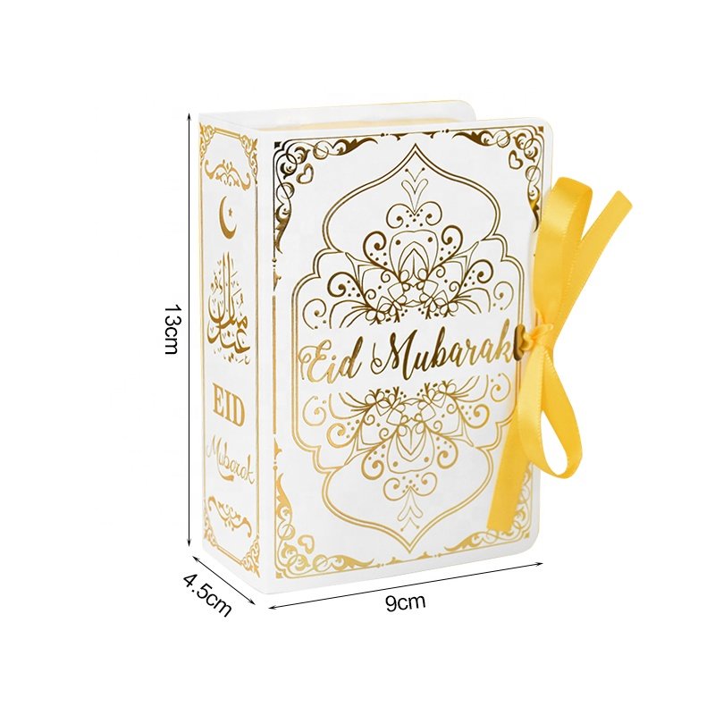 New Book Shape Eid Mubarak Chocolate Candy Boxes Ramadan Decor Gift Packaging Box 2024 Islamic Muslim Festival Party Supplies