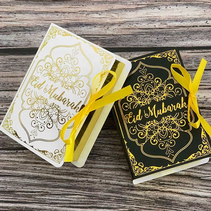 New Book Shape Eid Mubarak Chocolate Candy Boxes Ramadan Decor Gift Packaging Box 2024 Islamic Muslim Festival Party Supplies