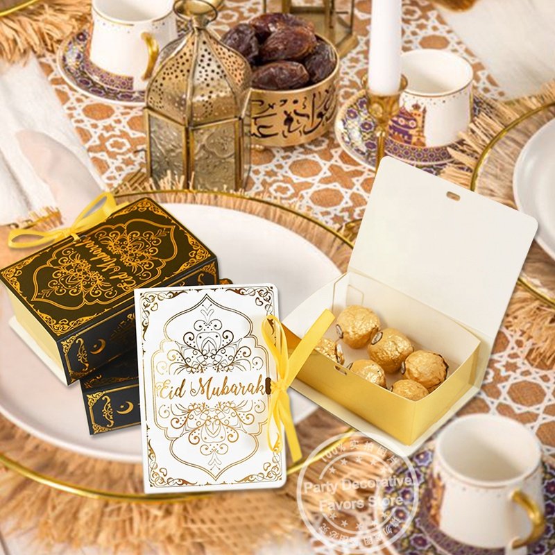 New Book Shape Eid Mubarak Chocolate Candy Boxes Ramadan Decor Gift Packaging Box 2024 Islamic Muslim Festival Party Supplies
