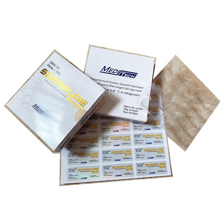 VB-459 Custom holographic printing 10iu 12iu 15iu HG hologram 2ml vials paper boxes for somattropina human g 191aa