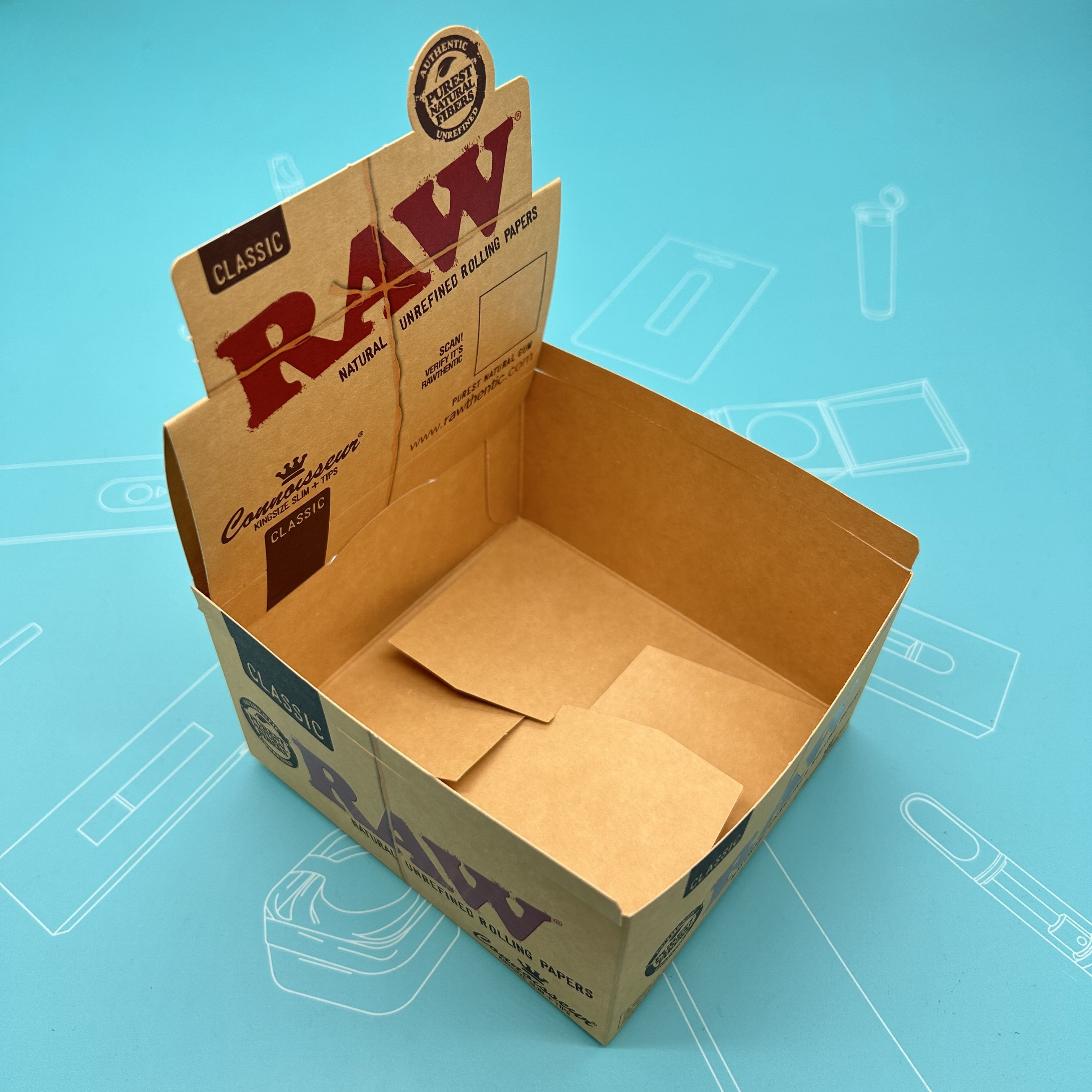 MY Custom Pre Digital Printing Display Rolls paper Gift Packaging Box smoking Paper Packing Display box with Free Design