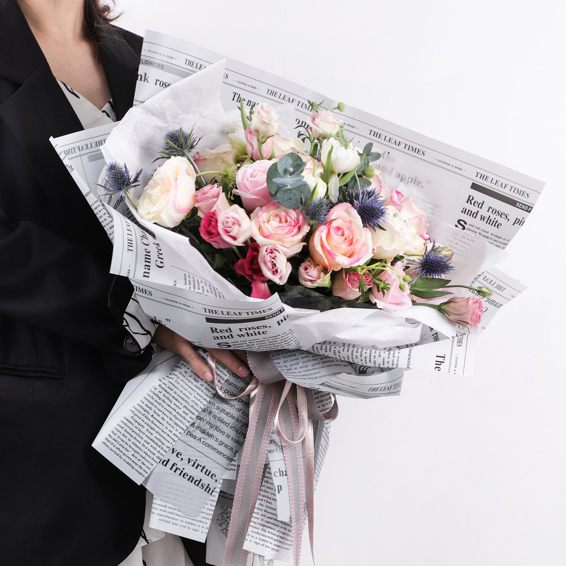 Korean Style Flower Packaging Paper Colorful Printed Paper Waterproof Wrapping For Flowers