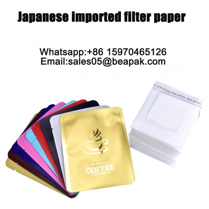 Manufacturers Japanese drip coffee filter bag coil hanging ear coffee filter paper bag