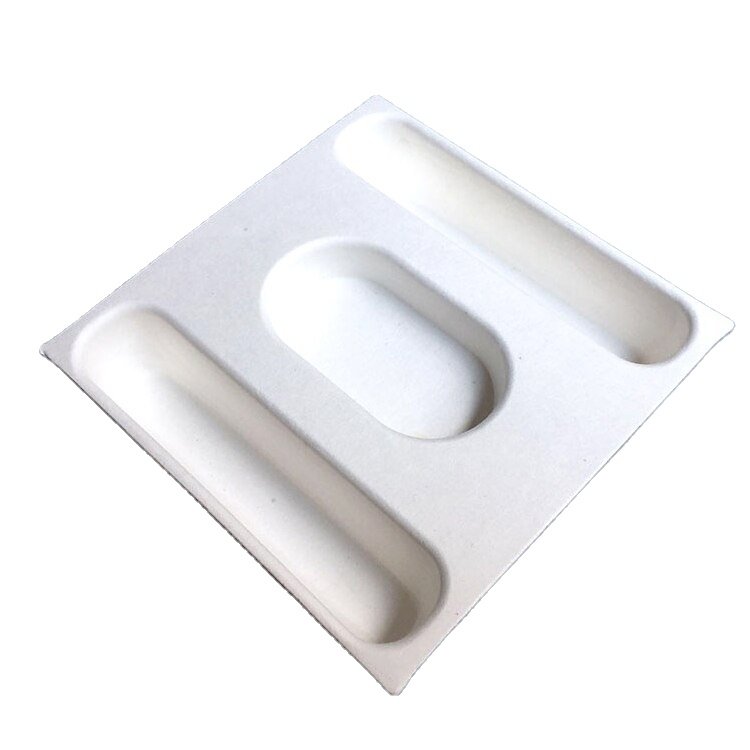 Customized molded pulp packaging tray insert biodegradable packaging moulded paper tray