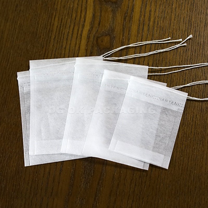 Custom PLA Filter Bags Disposable Tea Infuser Empty Tea Packaging Bag Natural Loose Free Small Teabag Drawstring Sealing Coffee