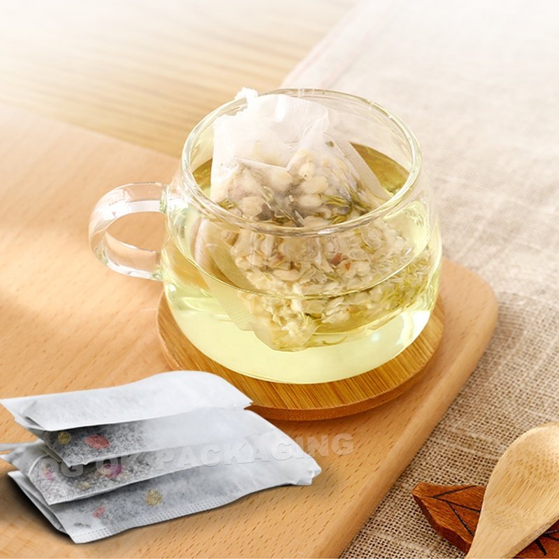Custom PLA Filter Bags Disposable Tea Infuser Empty Tea Packaging Bag Natural Loose Free Small Teabag Drawstring Sealing Coffee