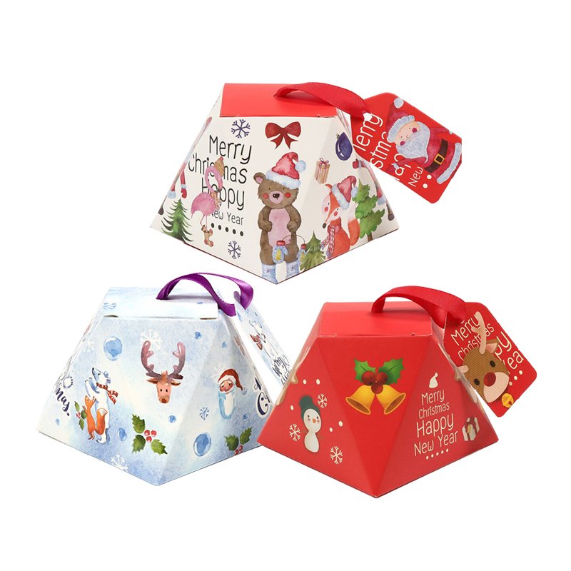 Gift Paper Packaging Boxes Candy For Xmas Craft Cracker Eve Packing tree Custom Apple Chocolate Cookie Christmas Cake Box
