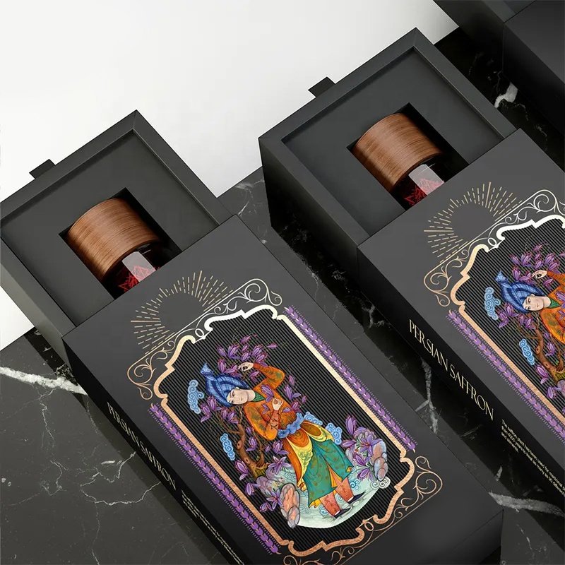 Custom Printed Luxury Design Fancy Gift Packaging for Saffron Box