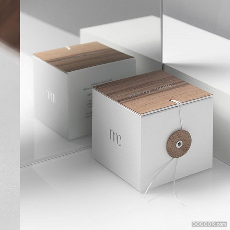 custom white cardboard luxury foldable candle boxes packaging with eyelet recycled high quality paper candle packaging box