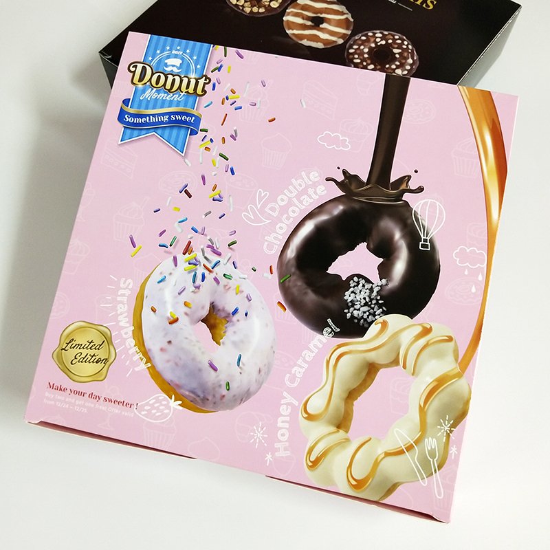 Thickening donut packing box cake pastry box baking packaging disposable takeout paper box for packing dessert