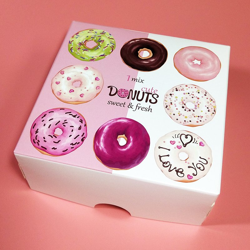 Thickening donut packing box cake pastry box baking packaging disposable takeout paper box for packing dessert