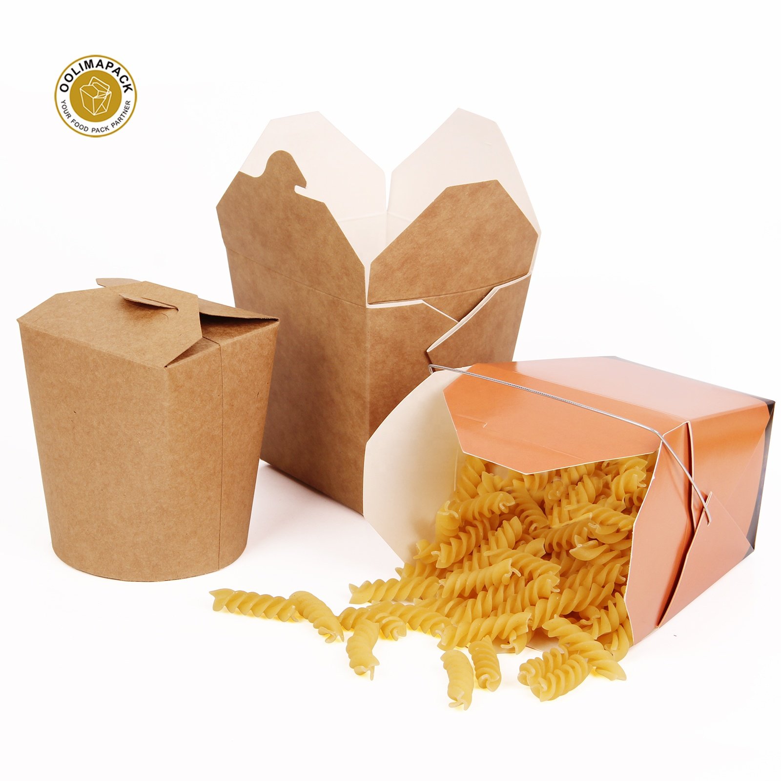 Biodegradable round bottom food container take away 26oz noodle box