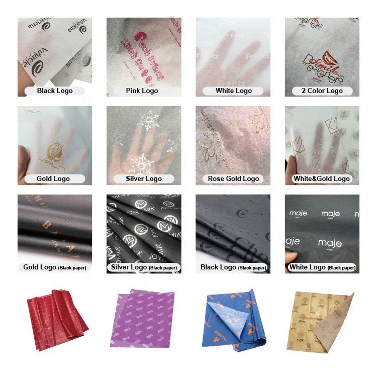 Wholesale Custom Brand Logo Printed Stylish Silk Paper Clothes Wrapping Tissue Paper For Packaging