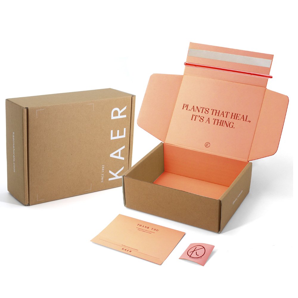 Custom Print Ecommerce Corrugated Paper Boxes Recycled Cardboard Zipper Tear Strip Mailer Packaging Shipping Box Custom Logo