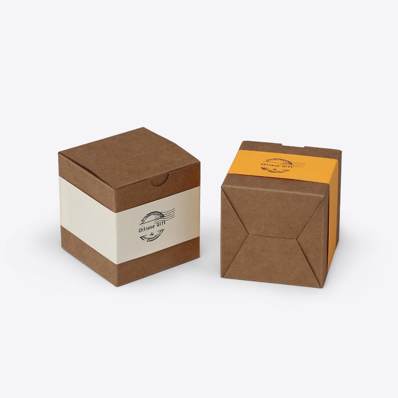 Custom Cheap Foldable Tealight Folding Paper Candle Soap Jar Holder Box Folding Packaging Corrugated Kraft Paper Candle Box
