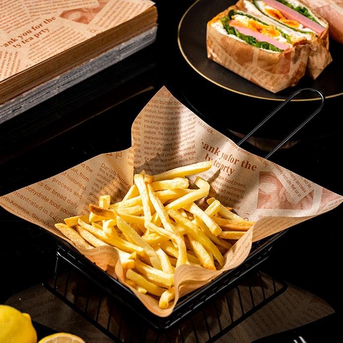 Custom logo printing food-grade hamburger Deli packaging grease proof bake Wrapping Paper Coated Pulp Greaseproof Paper