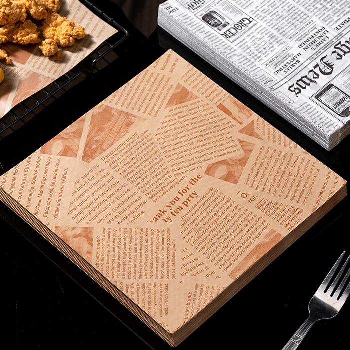 Custom logo printing food-grade hamburger Deli packaging grease proof bake Wrapping Paper Coated Pulp Greaseproof Paper