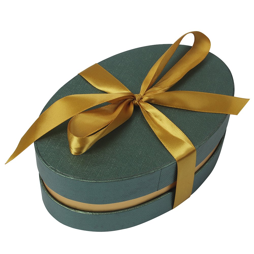 Oval Box Flower Round Paper Box Lid Decorative Christmas Paper Packaging Gift Box With Ribbon