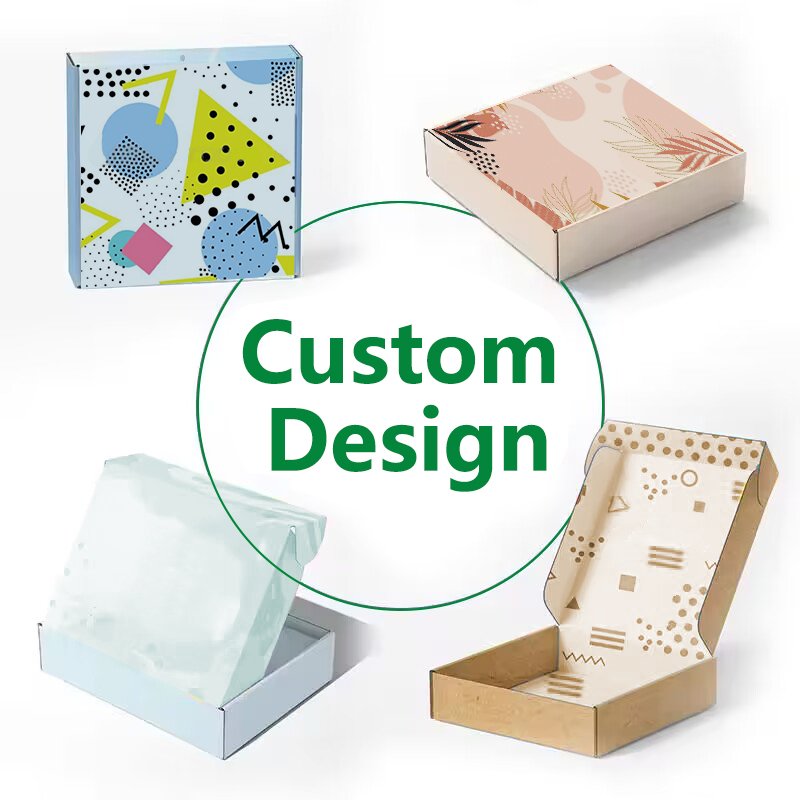 Custom Logo Printed Design Corrugated Cardboard Paper Mailing Boxes Mailer Shipping Boxes For Clothes Cosmetic Gift Packaging