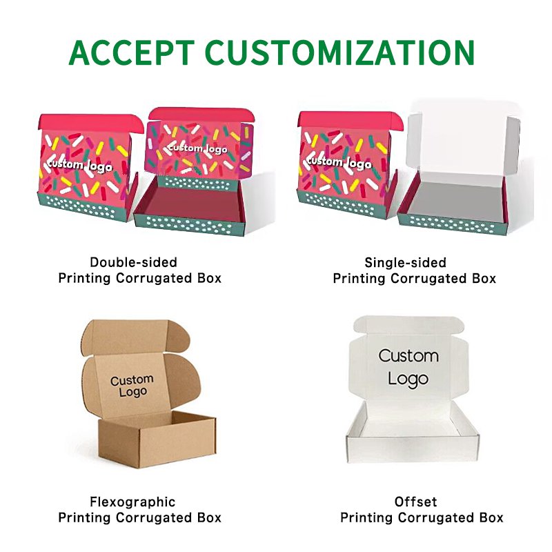 Custom Logo Printed Design Corrugated Cardboard Paper Mailing Boxes Mailer Shipping Boxes For Clothes Cosmetic Gift Packaging
