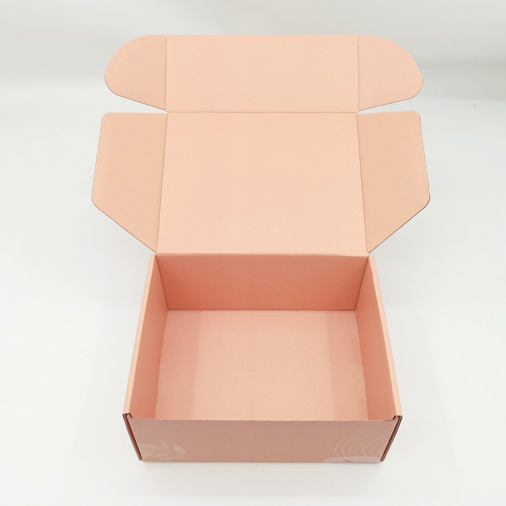 Custom Logo Printed Pink Kraft Paper Kraft Box Small Shipping Cosmetic Skin Care Jewelry Clothing Gift Cardboard UV Foil
